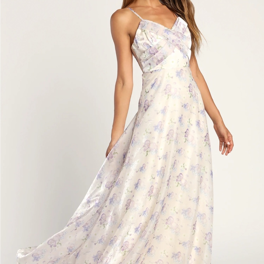 Endlessly Angelic Cream Floral Print Sleeveless Maxi Dress - Picture 2 of 7